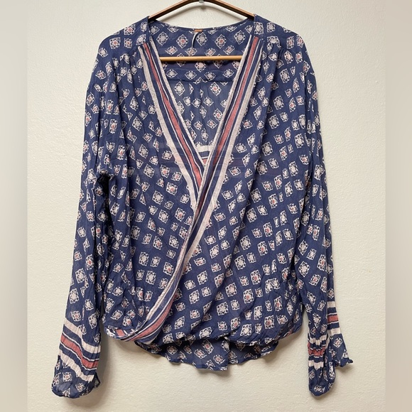 Free People Before Dawn Top in Sapphire Combo sz M - Picture 4 of 11